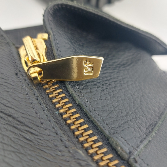 Diane Von Furstenberg Leather Black Heeled Booties Size 7 Moto - Picture 9 of 10